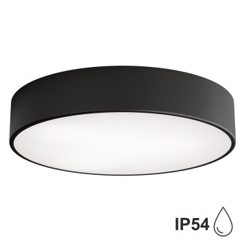 Плафон за баня със сензор CLEO, 3xE27/24W/230V, Ø 40 cm, черен, IP54
