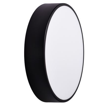 Плафон за баня със сензор CLEO, 3xE27/24W/230V, Ø 40 cm, черен, IP54