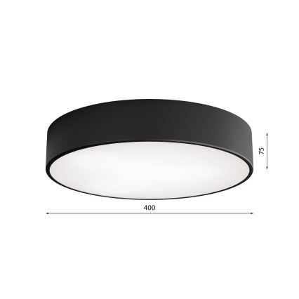 Плафон за баня със сензор CLEO, 3xE27/24W/230V, Ø 40 cm, черен, IP54