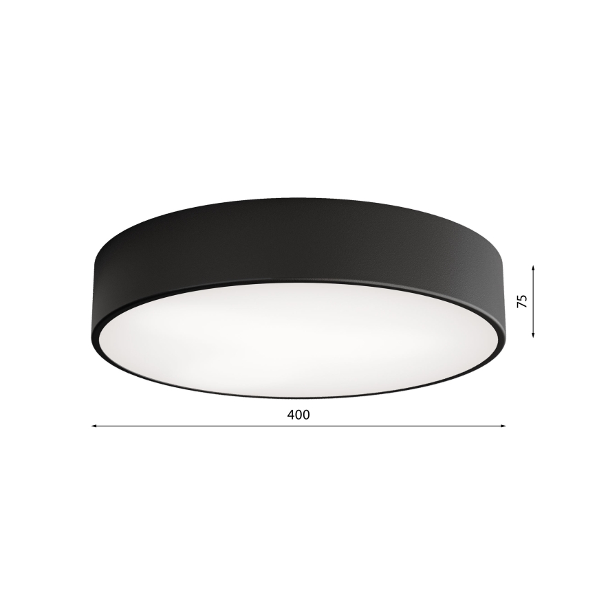 Плафон за баня със сензор CLEO, 3xE27/24W/230V, Ø 40 cm, черен, IP54