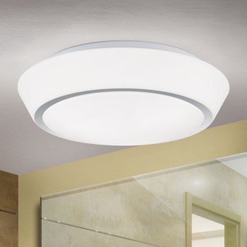 Плафон за баня TENA 3xE27/60W/230V Ø 38 см IP44 бял