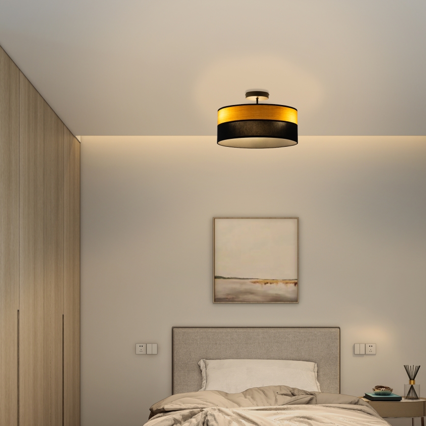 Плафонен полилей ALBA 3xE27/15W/230V Ø 40 см черен/кафяв