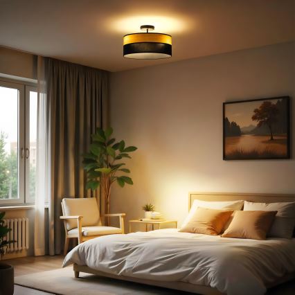 Плафонен полилей ALBA 3xE27/15W/230V Ø 40 см черен/кафяв