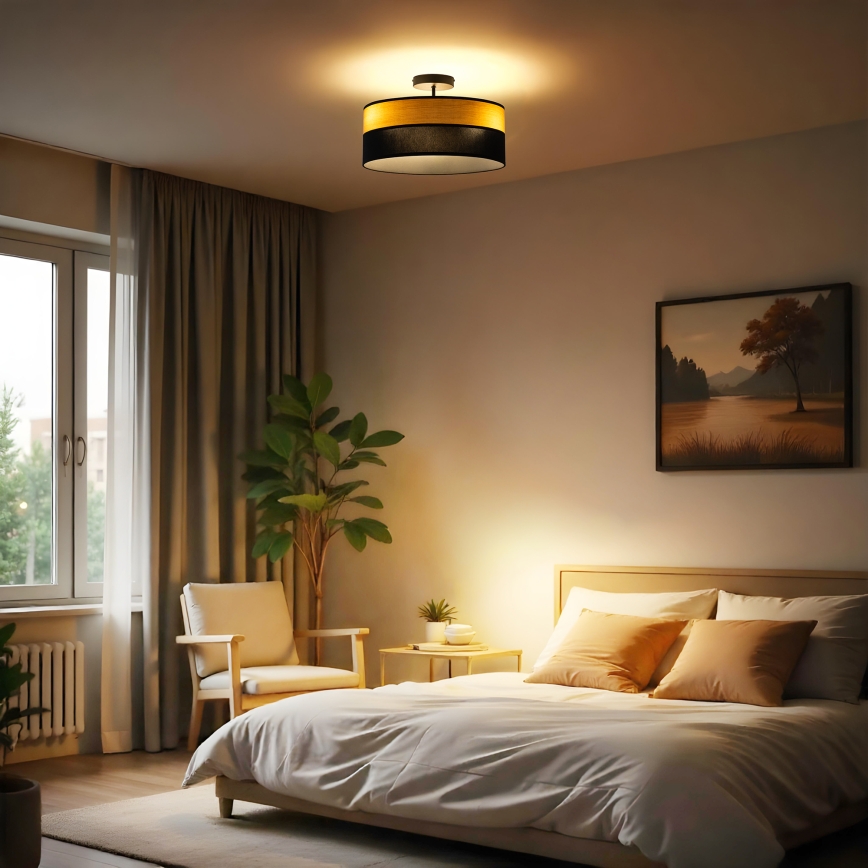 Плафонен полилей ALBA 3xE27/15W/230V Ø 40 см черен/кафяв