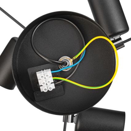 Плафонен полилей ALBA 3xE27/15W/230V Ø 40 см черен/кафяв