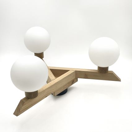 Плафонен полилей ANTONIO 3xG9/5W/230V дъб/бял