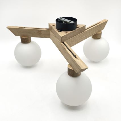 Плафонен полилей ANTONIO 3xG9/5W/230V дъб/бял