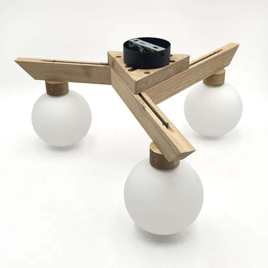 Плафонен полилей ANTONIO 3xG9/5W/230V дъб/бял