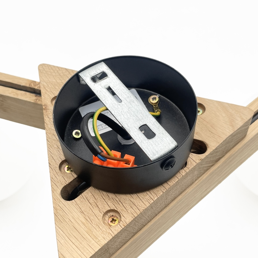 Плафонен полилей ANTONIO 3xG9/5W/230V дъб/бял