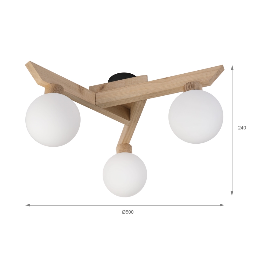 Плафонен полилей ANTONIO 3xG9/5W/230V дъб/бял