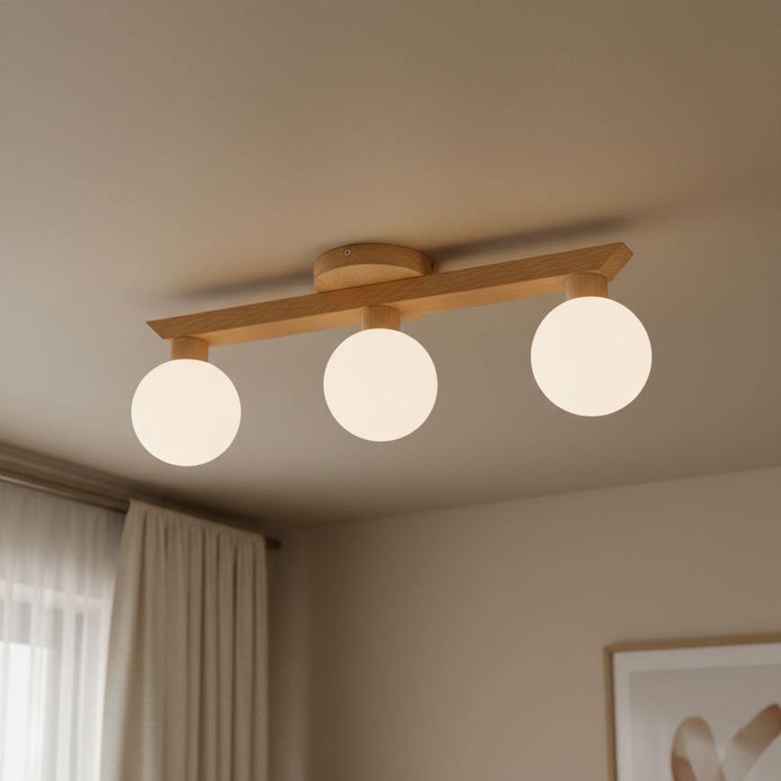 Плафонен полилей ANTONIO 3xG9/5W/230V дъб/бял