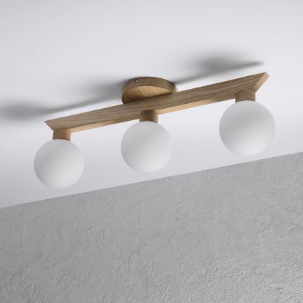 Плафонен полилей ANTONIO 3xG9/5W/230V дъб/бял