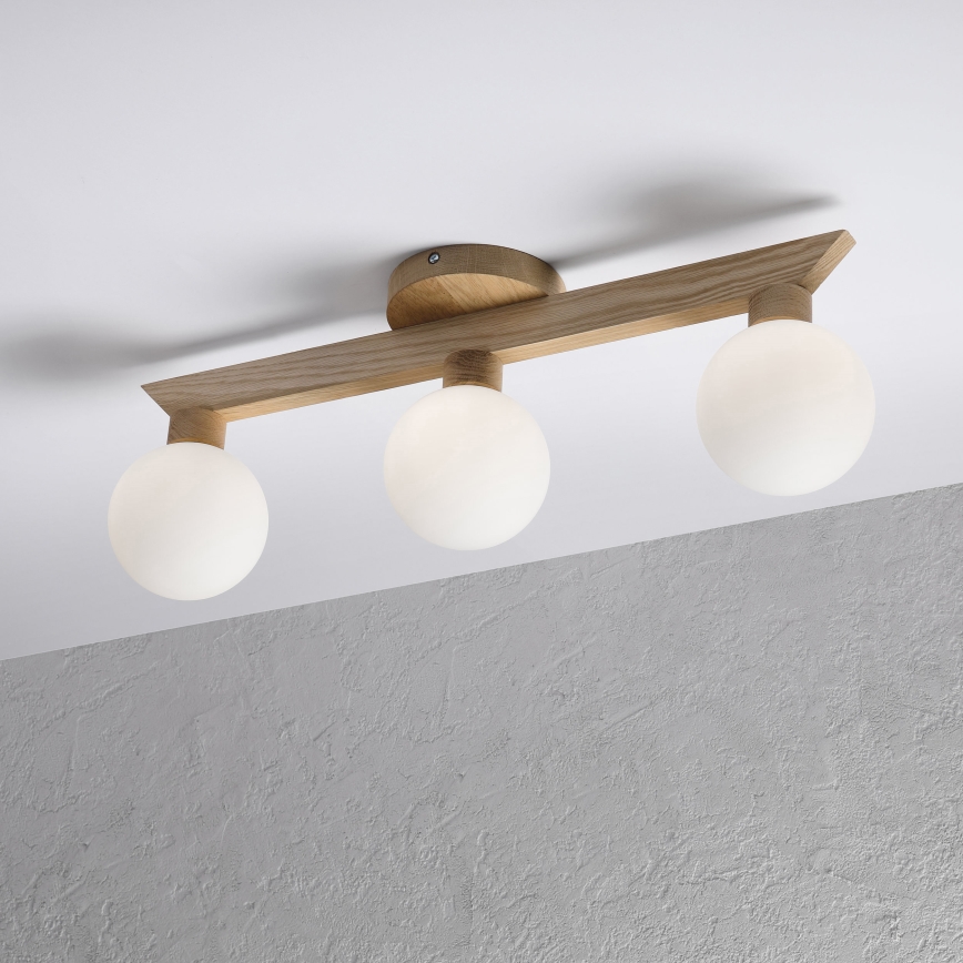 Плафонен полилей ANTONIO 3xG9/5W/230V дъб/бял