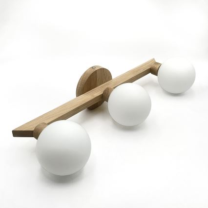 Плафонен полилей ANTONIO 3xG9/5W/230V дъб/бял