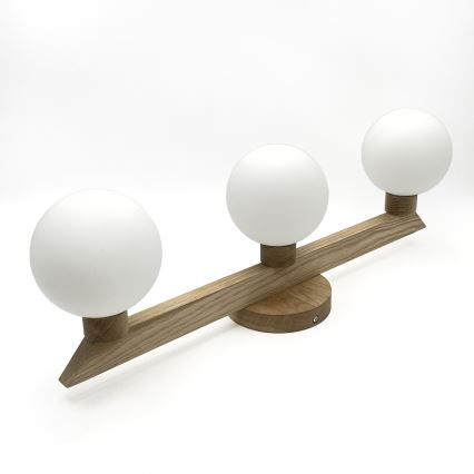 Плафонен полилей ANTONIO 3xG9/5W/230V дъб/бял