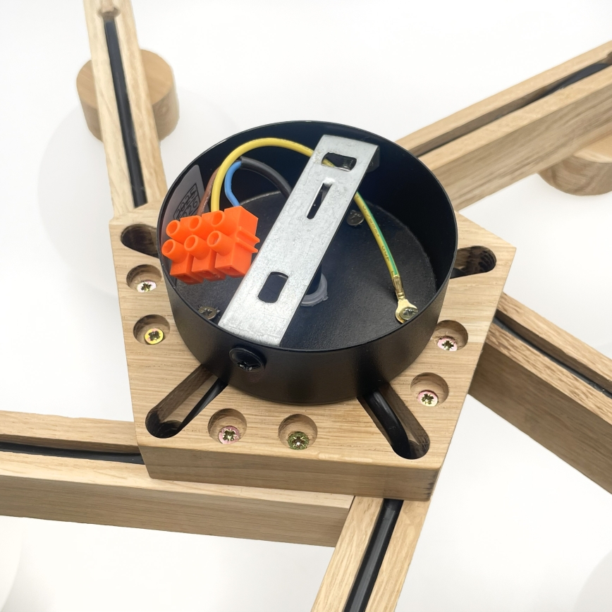 Плафонен полилей ANTONIO 5xG9/5W/230V дъб/бял