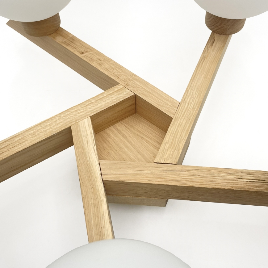 Плафонен полилей ANTONIO 5xG9/5W/230V дъб/бял