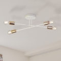 Плафонен полилей CAMBRIDGE 4xE27/15W/230V месинг/бял