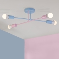 Плафонен полилей CAMBRIDGE 4xE27/15W/230V, син/розов