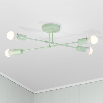 Плафонен полилей CAMBRIDGE 4xE27/15W/230V зелен