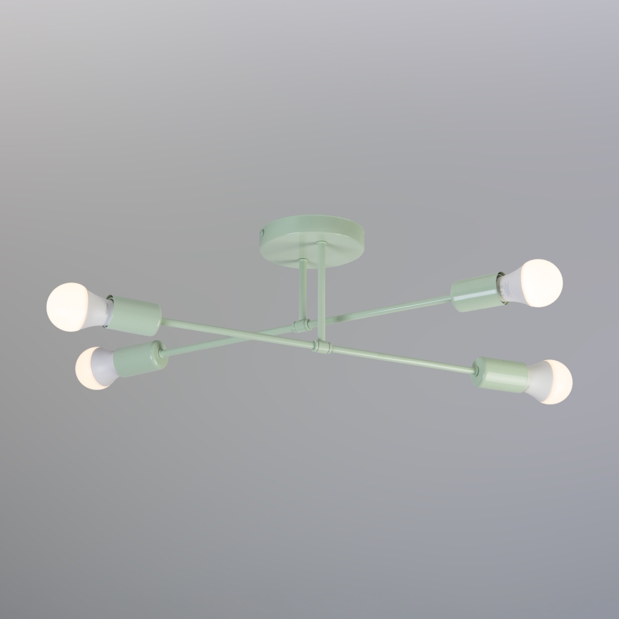 Плафонен полилей CAMBRIDGE 4xE27/15W/230V зелен