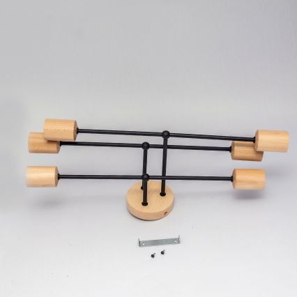 Плафонен полилей CAMBRIDGE 6xE27/15W/230V цвят бор