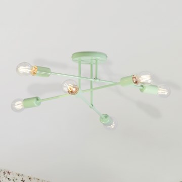 Плафонен полилей CAMBRIDGE 6xE27/15W/230V зелен