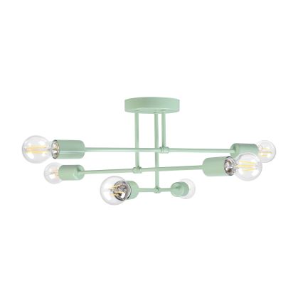 Плафонен полилей CAMBRIDGE 6xE27/15W/230V зелен
