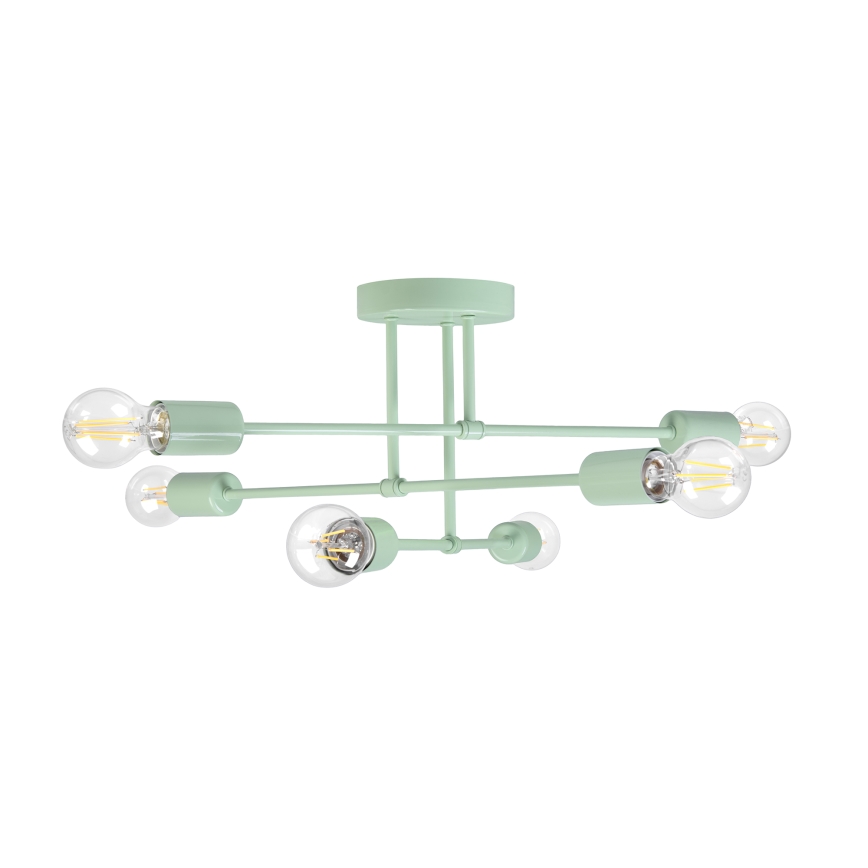 Плафонен полилей CAMBRIDGE 6xE27/15W/230V зелен