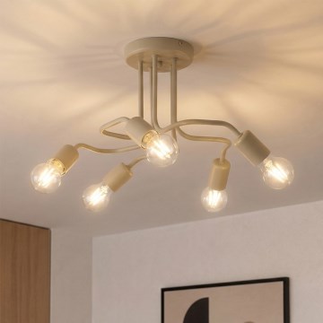 Плафонен полилей CHARLIE 5xE27/15W/230V бежов
