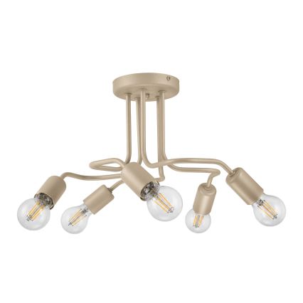 Плафонен полилей CHARLIE 5xE27/15W/230V бежов