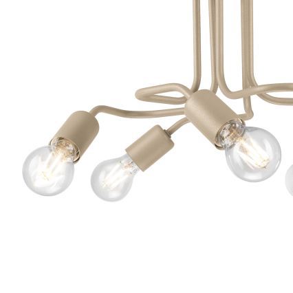Плафонен полилей CHARLIE 5xE27/15W/230V бежов