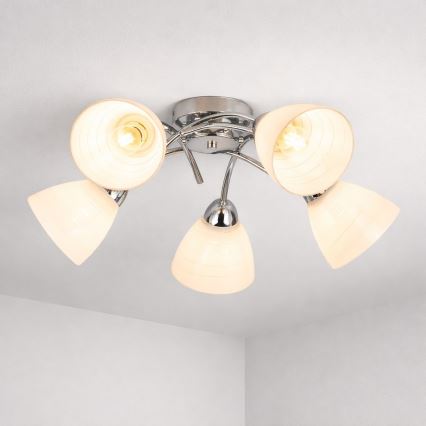 Плафонен полилей CLARA 5xE27/15W/230V лъскав хром