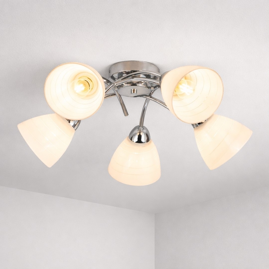 Плафонен полилей CLARA 5xE27/15W/230V лъскав хром