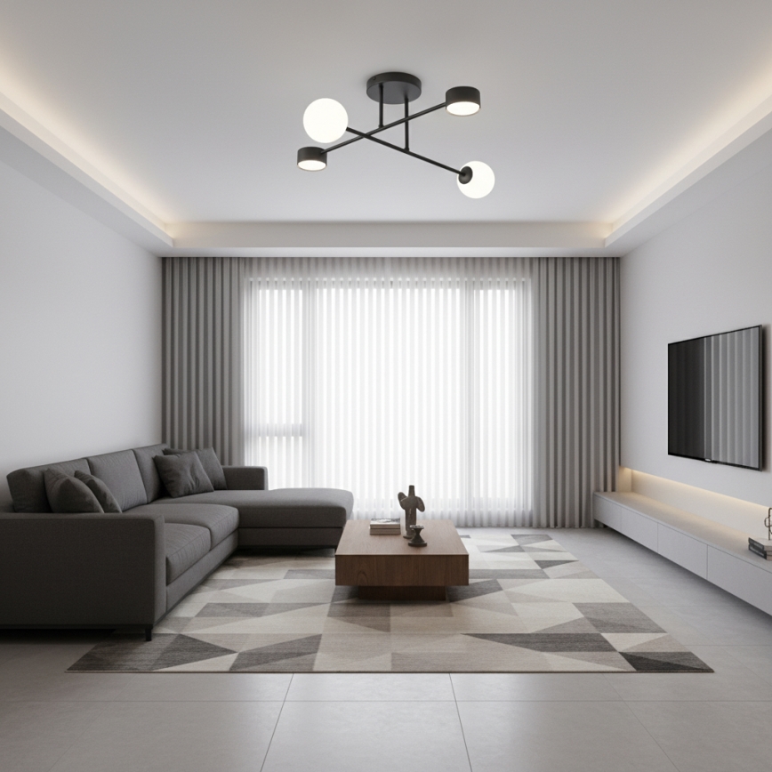 Плафонен полилей HOLON 2xG9/8W/230V + 2xGX53/12W черен