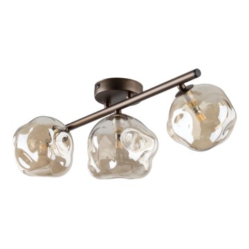 Плафонен полилей LAVA 3xG9/8W/230V бронзов/опушено бежово