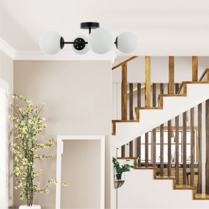 Плафонен полилей MADDIE 4xE14/5W/230V черен