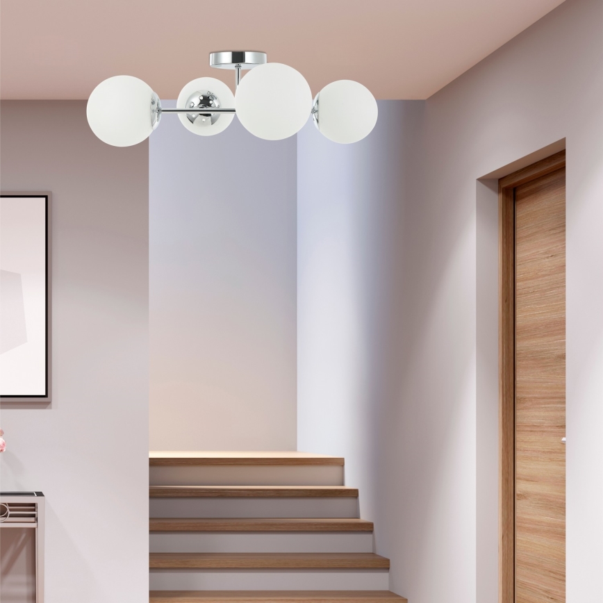 Плафонен полилей MADDIE 4xE14/5W/230V лъскав хром