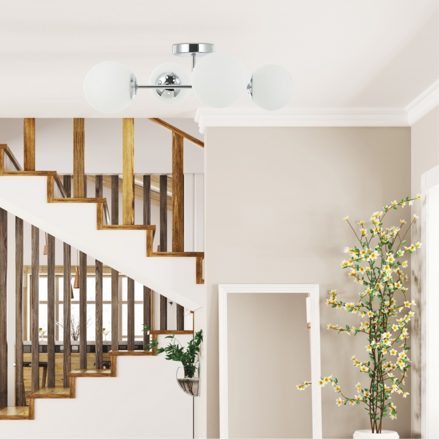 Плафонен полилей MADDIE 4xE14/5W/230V лъскав хром