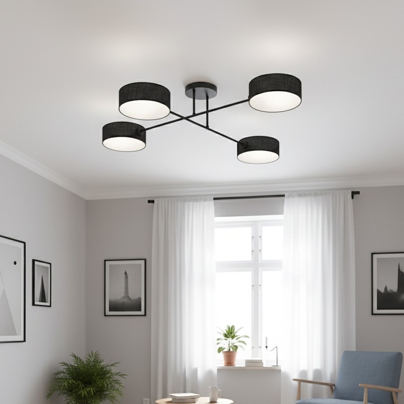 Плафонен полилей MAGA 4xE14/10W/230V, черен