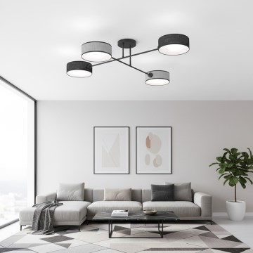 Плафонен полилей MAGA 4xE14/10W/230V черен/сив