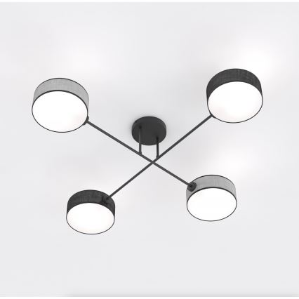 Плафонен полилей MAGA 4xE14/10W/230V черен/сив