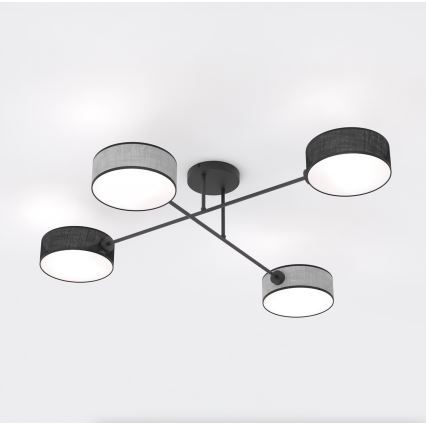 Плафонен полилей MAGA 4xE14/10W/230V черен/сив