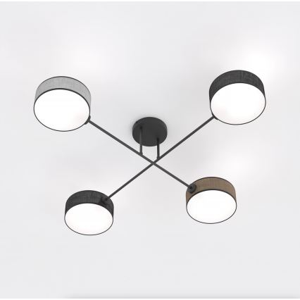 Плафонен полилей MAGA 4xE14/10W/230V черен/кафяв/сив