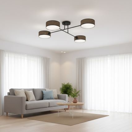 Плафонен полилей MAGA 4xE14/10W/230V кафяв