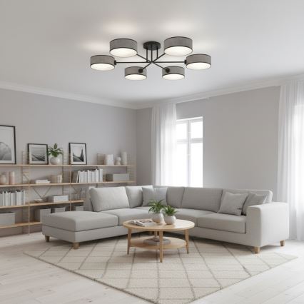 Плафонен полилей MAGA 6xE14/10W/230V сив