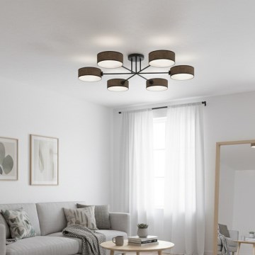 Плафонен полилей MAGA 6xE14/10W/230V кафяв