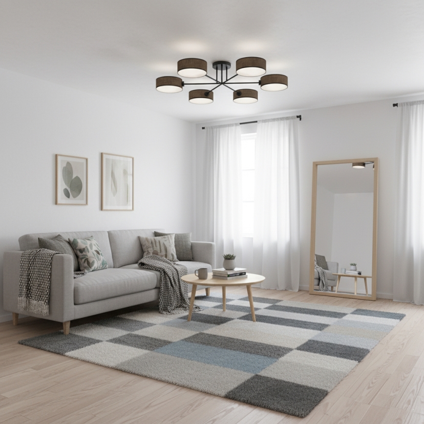 Плафонен полилей MAGA 6xE14/10W/230V кафяв