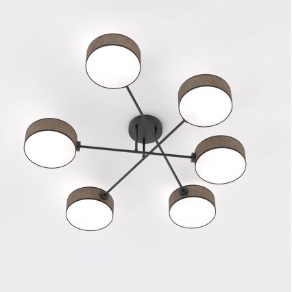 Плафонен полилей MAGA 6xE14/10W/230V кафяв