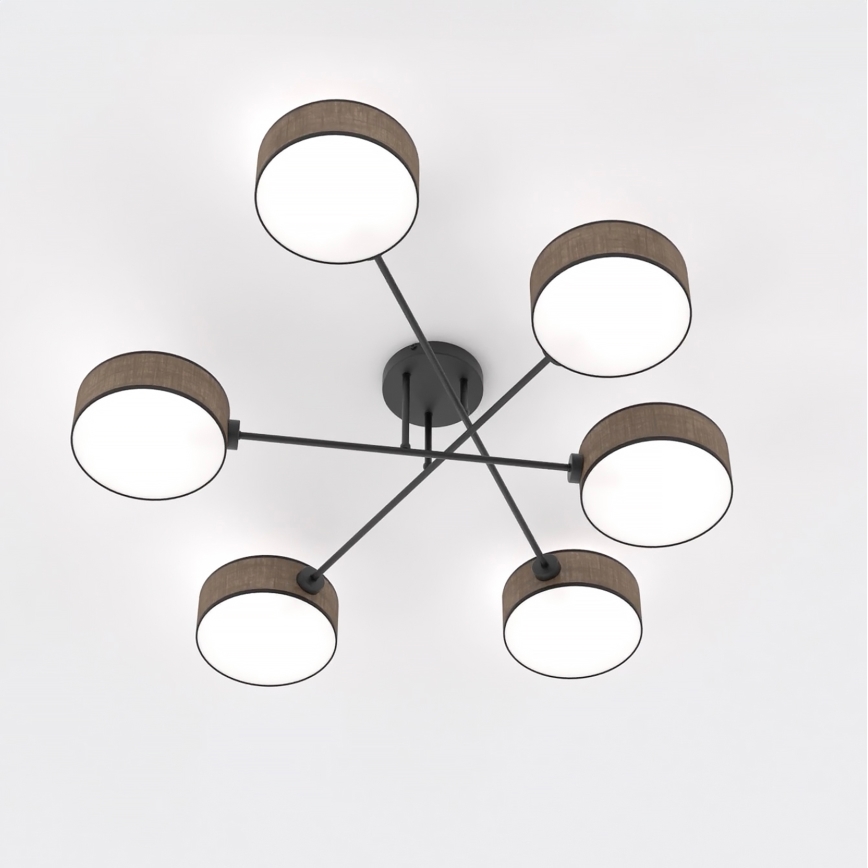 Плафонен полилей MAGA 6xE14/10W/230V кафяв